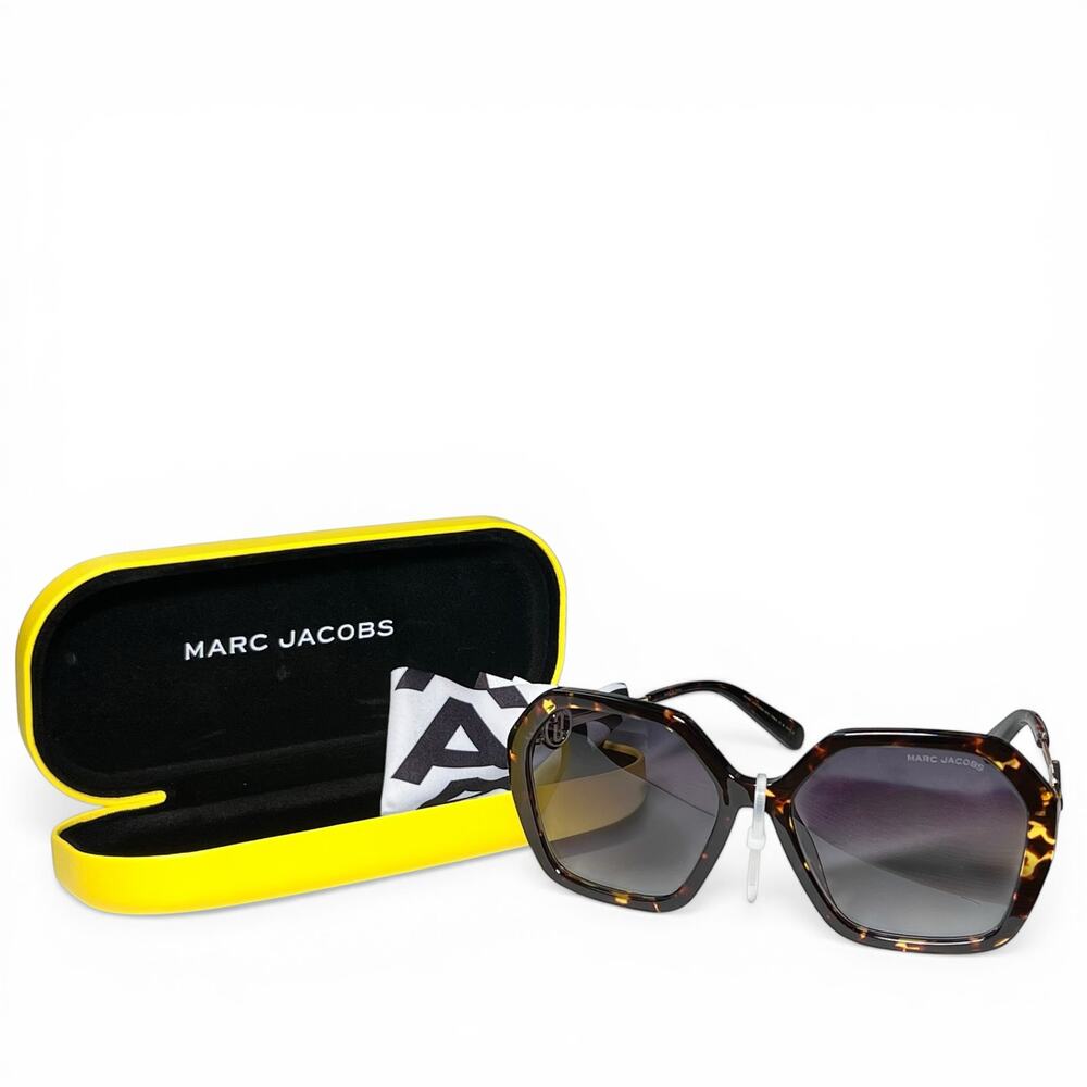 NIB Marc Jacobs MARC 689/S Havana Tortoise Geometric Square Sunglasses
